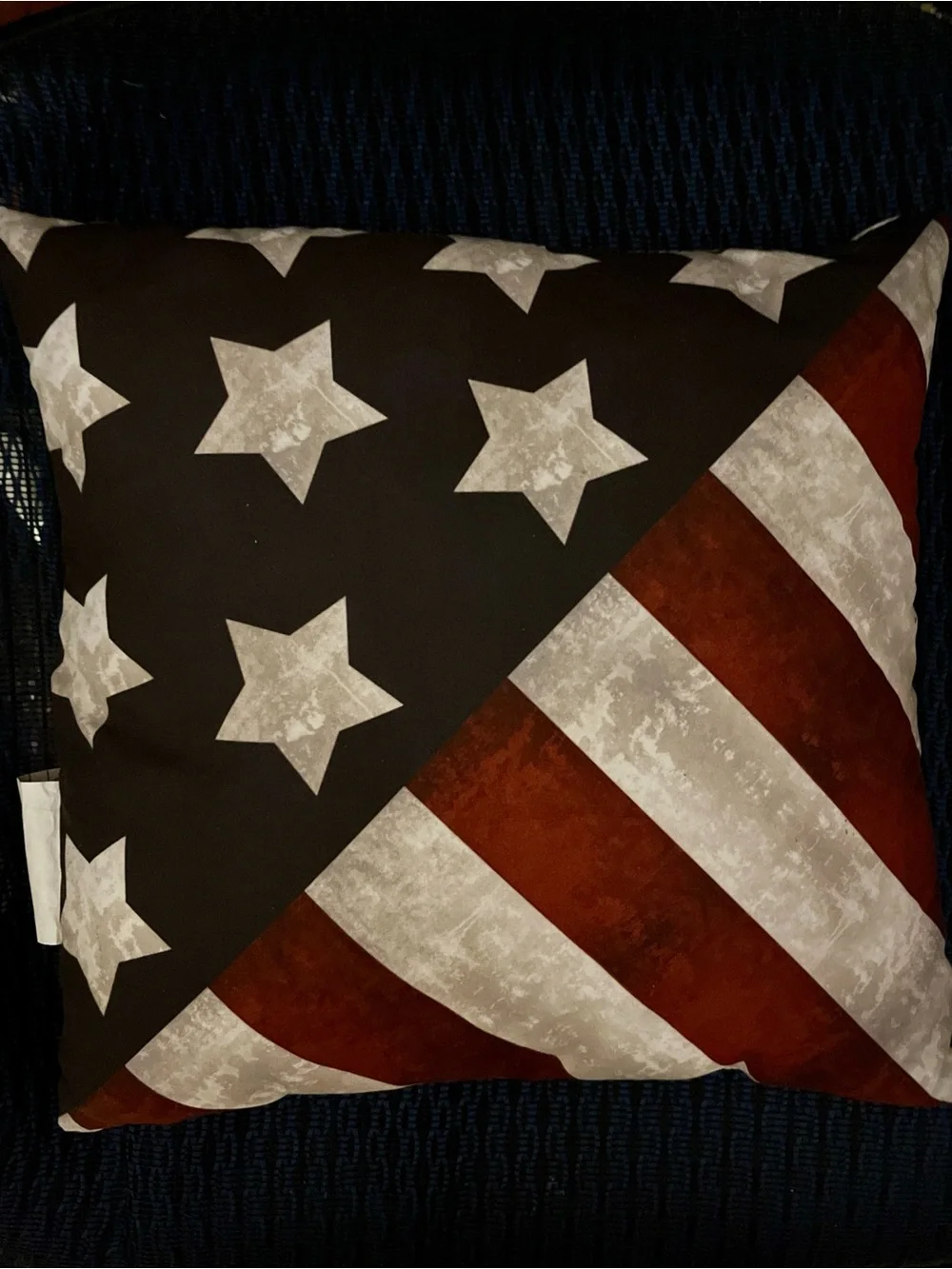 Patriotic American Flag Throw Pillow | Spoontiques | Red White Blue Decor